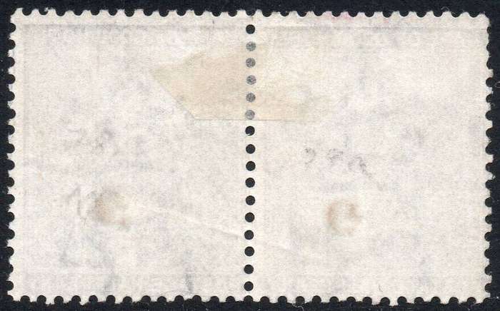 Griqualand West SG14a & SG15a - ½d GREY-BLACK PAIR - O/P TYPES 15 & 16, BOTH INVERTED IN RED - RARE