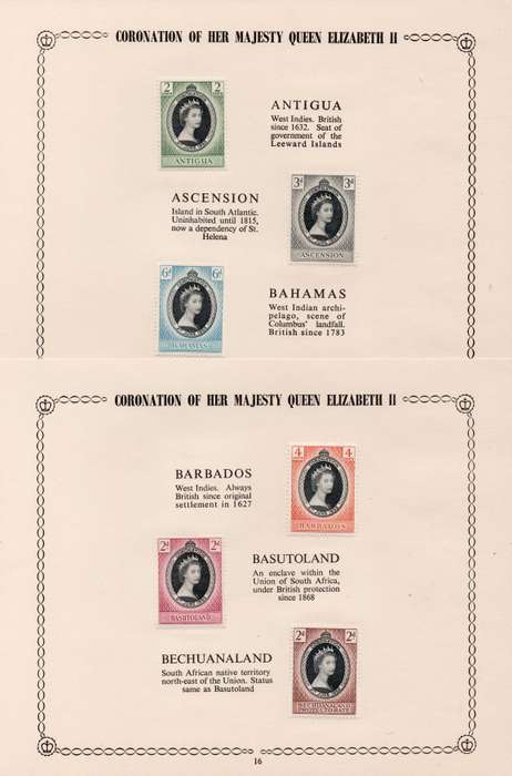 GREAT BRITAIN 1953 COMPLETE OMNIBUS CORONATION ISSUE IN SMALL ALBUM(34 pgs) - MM - SEE ALL SCANS