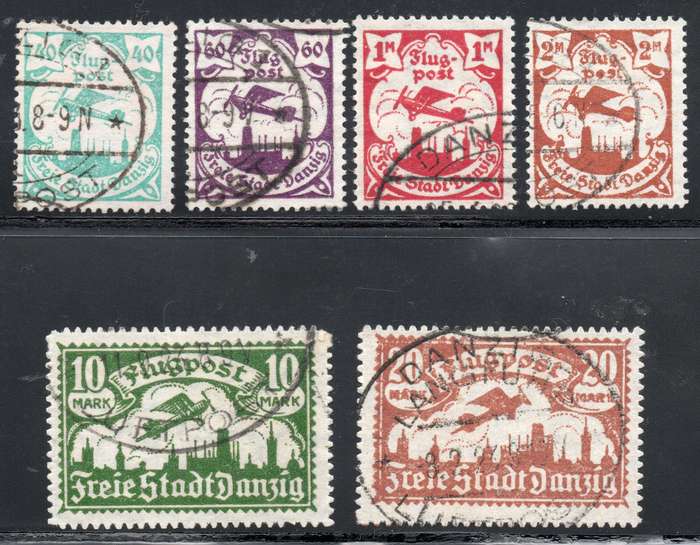 DANZIG(GERMANY) 1923 AIR STAMPS SHORT SET - VFU CV >R12500
