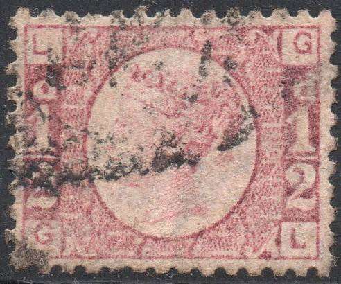 GREAT BRITAIN 1870 SG49 ½d ROSE PLATE 10 - VFU - CV £25(2017)