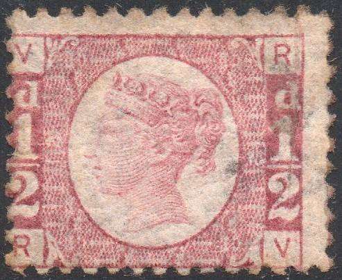 GREAT BRITAIN 1870 SG49 ½d ROSE PLATE 12 - VFU - CV £25(2017)