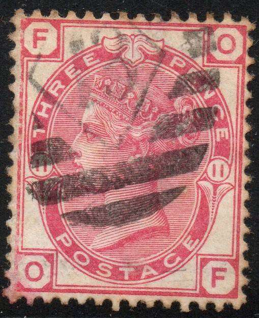 GREAT BRITAIN 1873 SG144 3d PALE ROSE(PLATE 11) - VFU CV £80(2017)