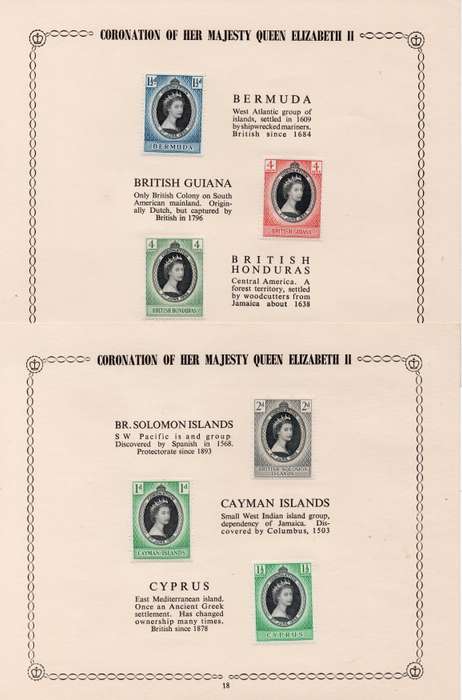 GREAT BRITAIN 1953 COMPLETE OMNIBUS CORONATION ISSUE IN SMALL ALBUM(34 pgs) - MM - SEE ALL SCANS