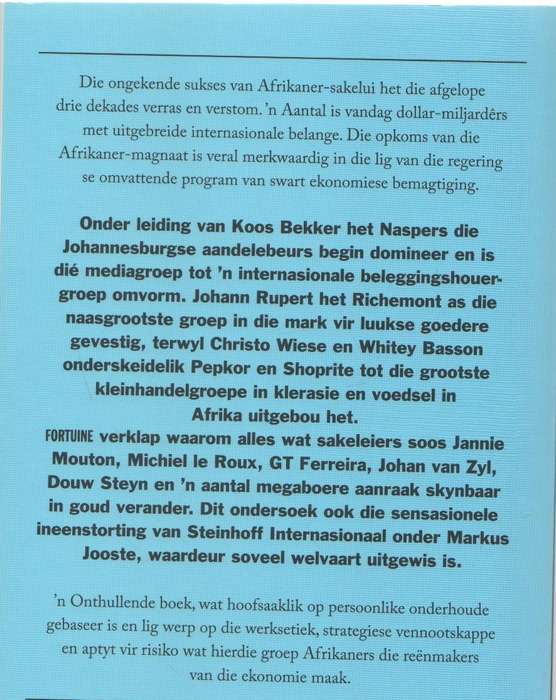FORTUINE, DIE WEL EN WEE VAN AFRIKANER-MAGNATE - EBBE DOMMISSE ((2021)