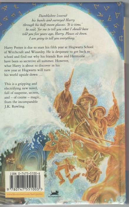HARRY POTTER AND THE ORDER OF THE PHOENIX - J K ROWLING (1 ST PUBLISHED 2003)