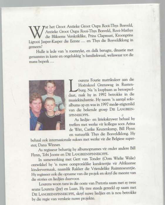 THYS DIE BOSVELDKLONG - LOURENS FOURIE (1 STE DUK 2005 - GETEKEN?)
