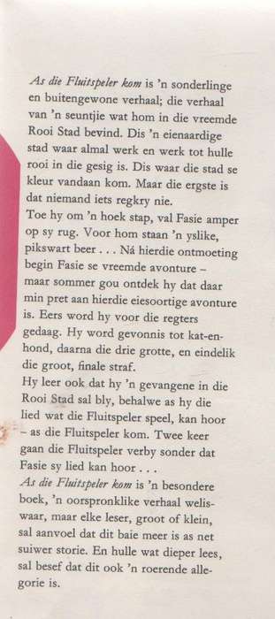 AS DIE FLUITSPELER KOM - PIETER W GROBBELAAR (1969)