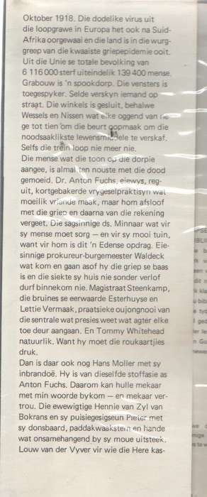 HALFKRONE OP DIE OE , VERHAAL OOR DIE GROOT GRIEP VAN 1918 - MORKEL VAN TONDER (1 STE UITGAWE 1978)