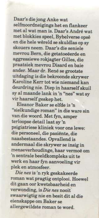 DIE NES -  ELEANOR BAKER (1 STE UITGAWE 1993)