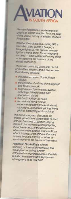 AVIATION IN SOUTH AFRICA - HERMAN POTGIETER (1 ST PUBLISHED 1986)