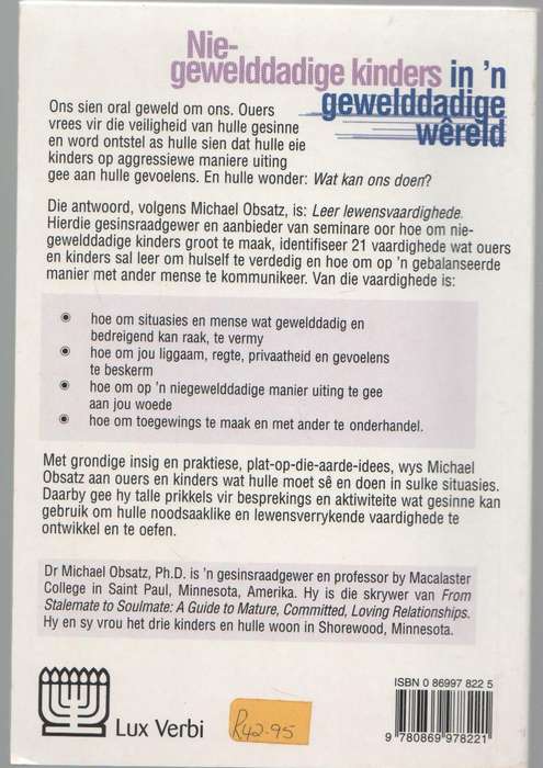 NIE-GEWELDADIGE KINDERS IN 'N GEWELDADIGE WERELD - MICHAEL OBSATZ (1 STE UITGAWE 1999)