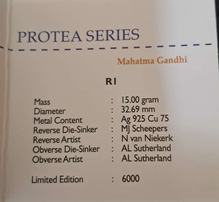 Silver 2008 Gandhi R1 coin