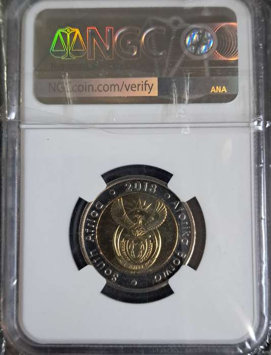 Rare 2018 Ms67 Nelson Mandela Centenary 5 Rand Coin