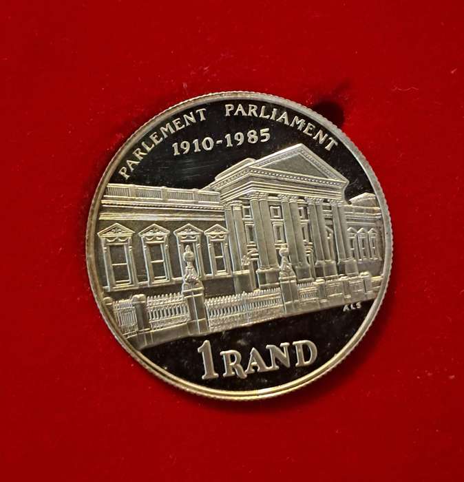 1985 Silver Proof  1 Rand Parliament