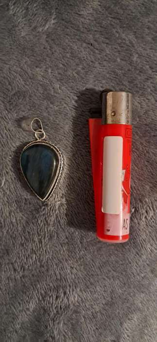 Genuine Labradorite Pendant Silver Plated Oval