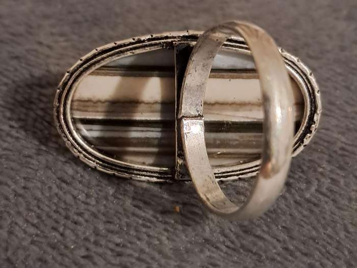 Genuine Onyx Ring SilverPlated
