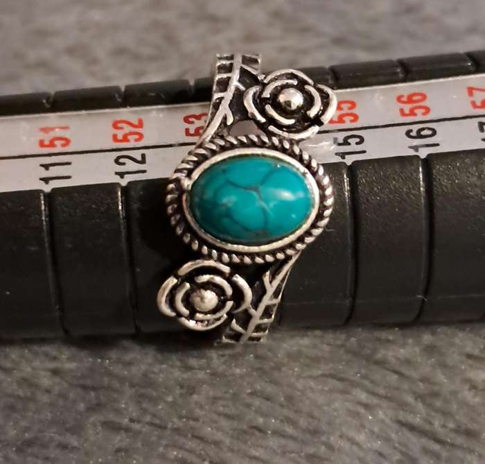 Silver Plated Stone Ring