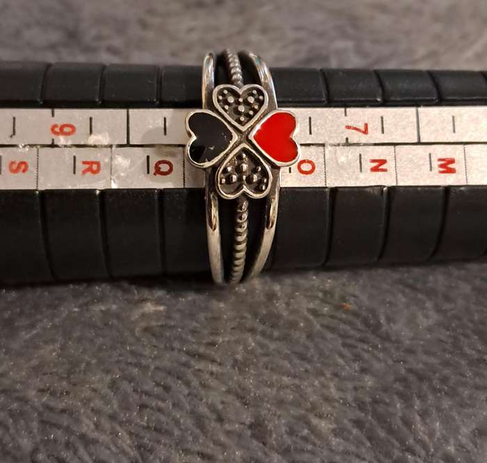 Sterling Silver Adjustable Ring Hearts