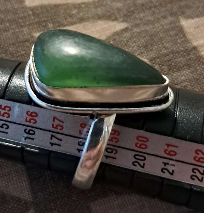 Natural Stone Adjustable Silver Plated Ring