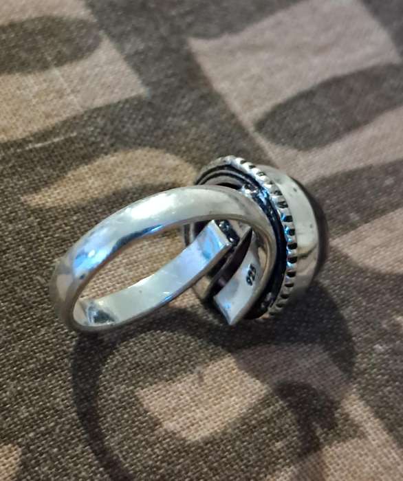 Natural Stone Adjustable Silver Plated Ring Purple