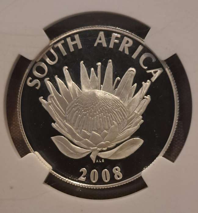 2008  PF 70 Ultra Cameo Mahatma Gandhi Silver 1 Rand