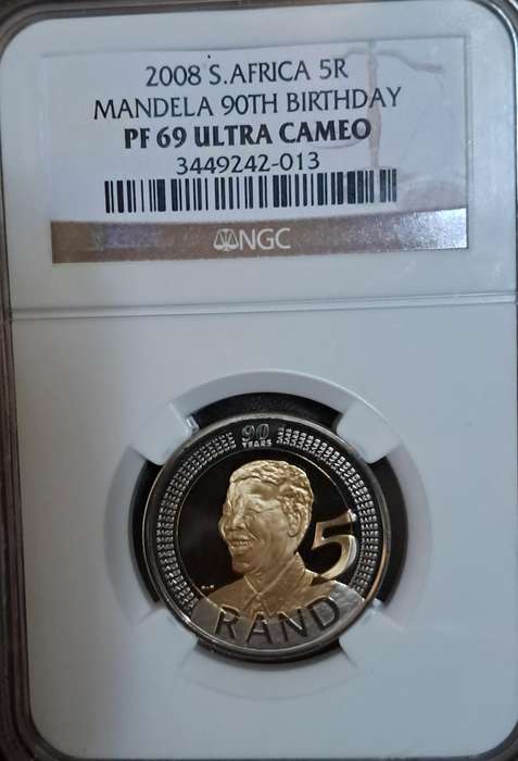 2008 Mandela R5 Coin PF69