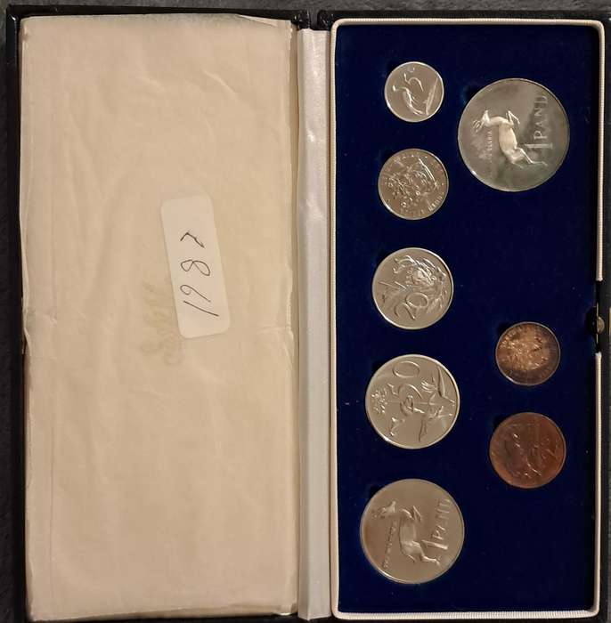 1987 Proof set in blue SAM Box Silver and Nickel 1 Rand