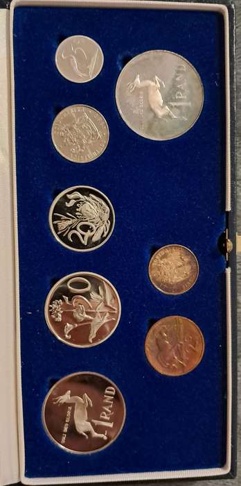 1987 Proof set in blue SAM Box Silver and Nickel 1 Rand