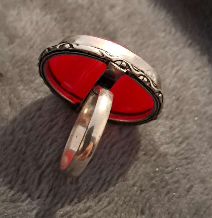 Natural Onyx Silver Plated Ring Size 8