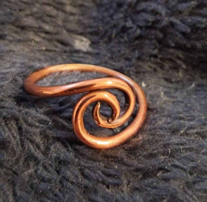 Handmade Copper Ring Spiral Size 9