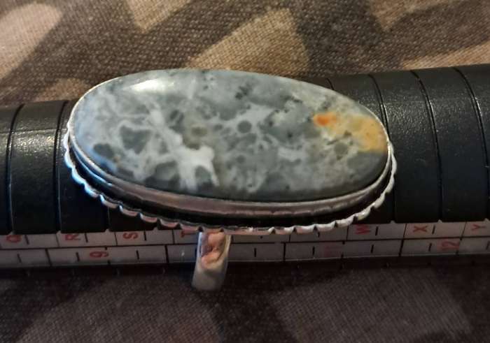 Natural Stone Silver Plated Ring Size 9