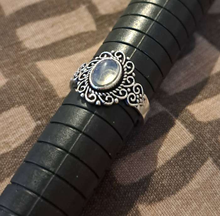 Silver plated Moonstone ring Size 7