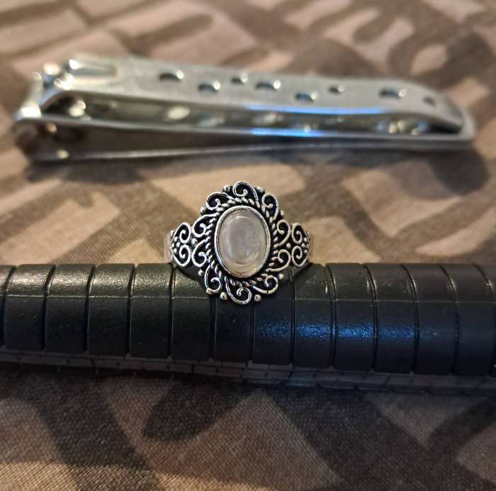 Silver plated Moonstone ring Size 7