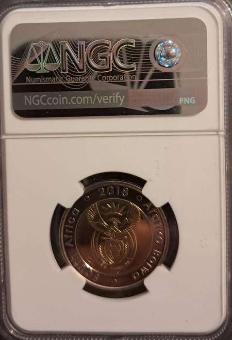 MS68 2018 Nelson Mandela Centenary 5 Rand Coin