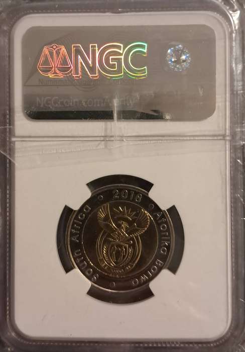 2018 MS67 Nelson Mandela Centenary 5 Rand Coin