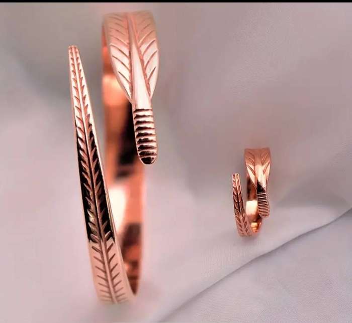 Adjustable Pure Copper Ring and Bangle Set