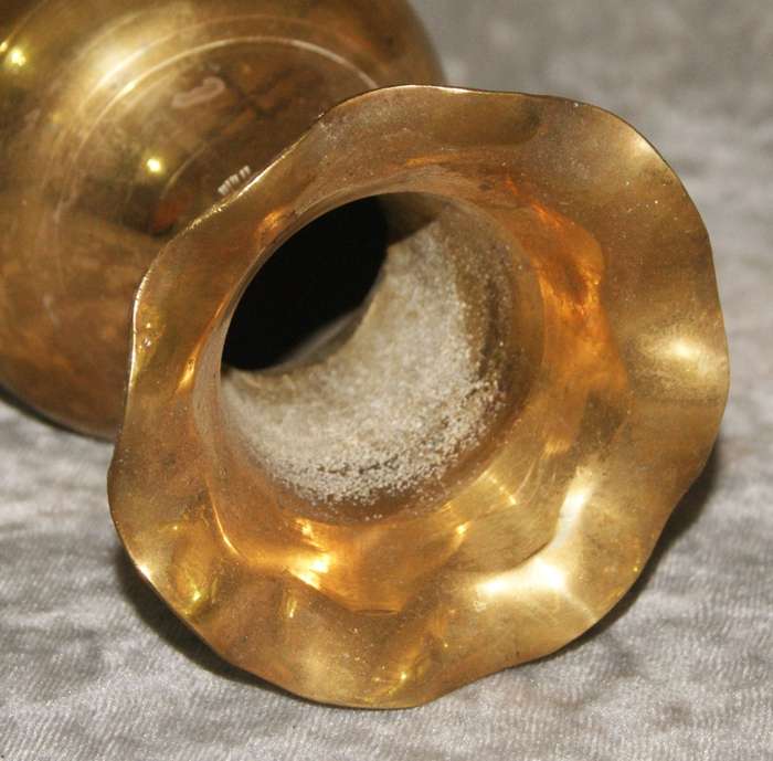 Brass hand etched fluted vase (medium)