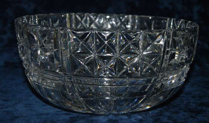 Vintage hand cut crystal serving bowl