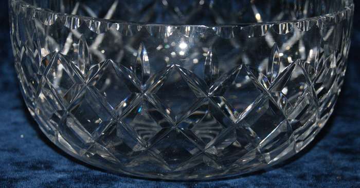Vintage cut crystal dessert serving bowl