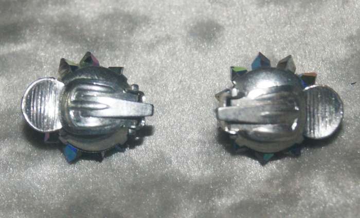 Pair of vintage Austrian Crystal clip on earrings