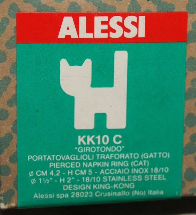 Alessi KK10C cat serviette ring in original box