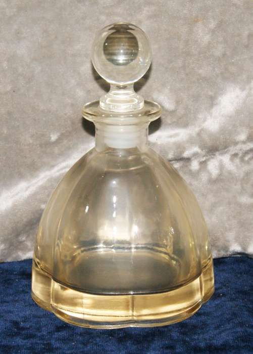 Vintage smokey glass bell shaped decanter