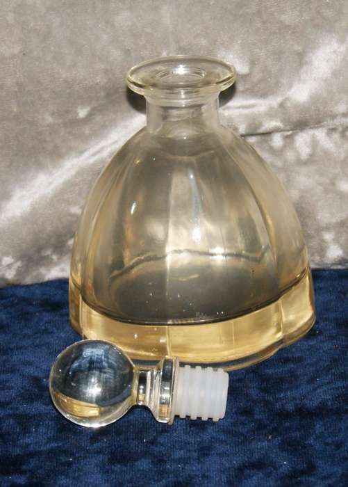Vintage smokey glass bell shaped decanter
