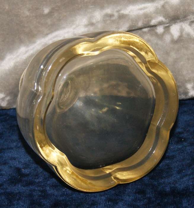 Vintage smokey glass bell shaped decanter