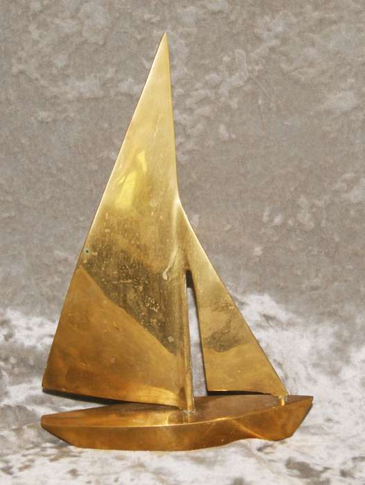 Medium brass sailing boat (yacht)