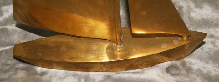 Medium brass sailing boat (yacht)