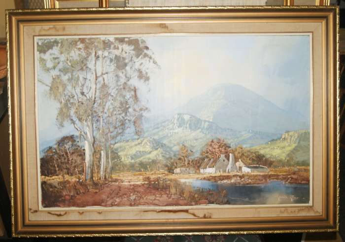 Oil on canvas landscape by Gerrit Roon signed