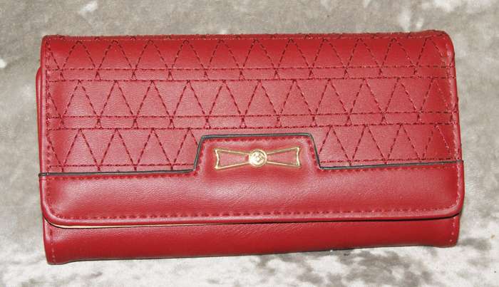 Red and beige purse