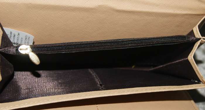 Red and beige purse