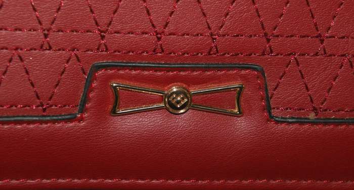 Red and beige purse